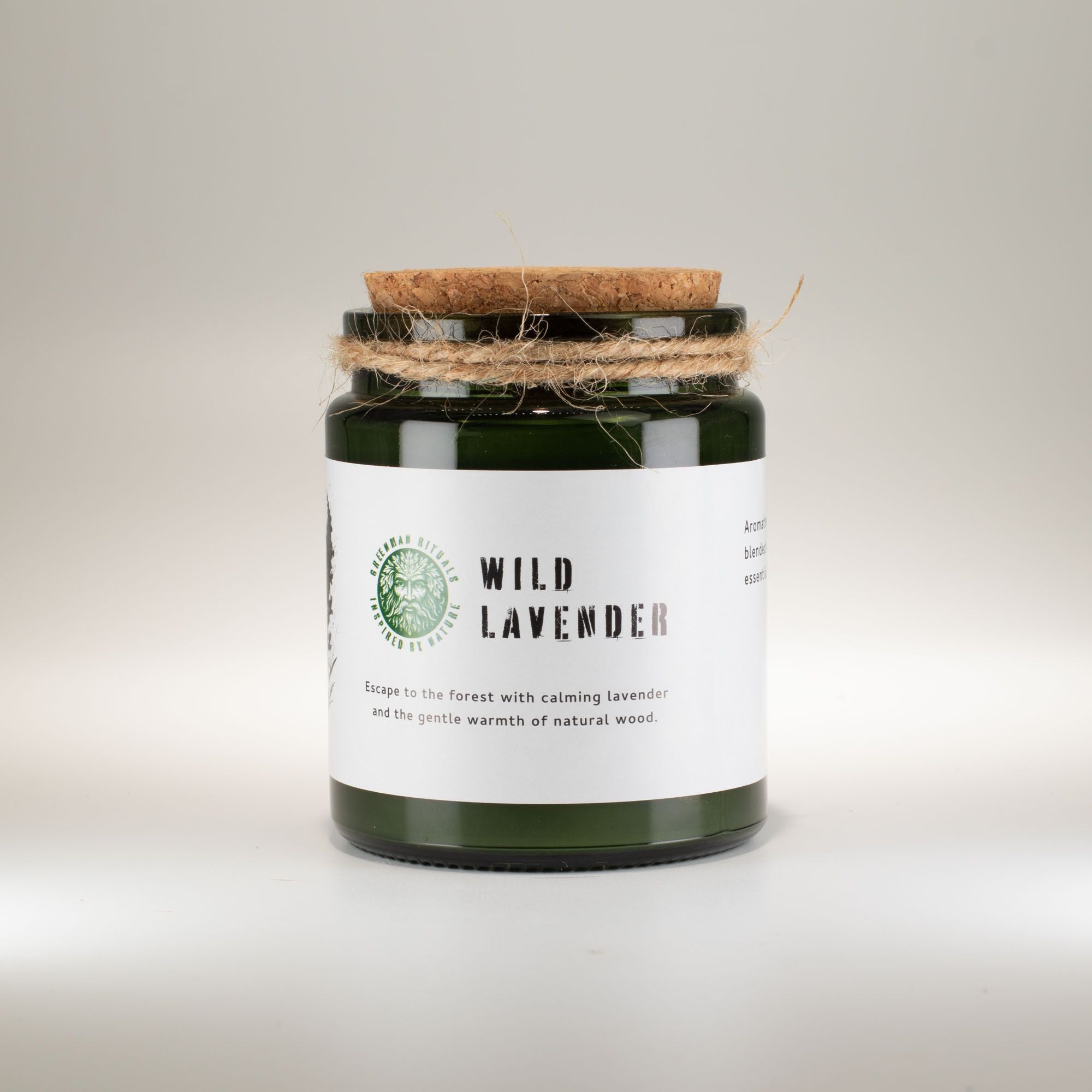 Vela de soja Woodwick Greenman - Lavanda Silvestre