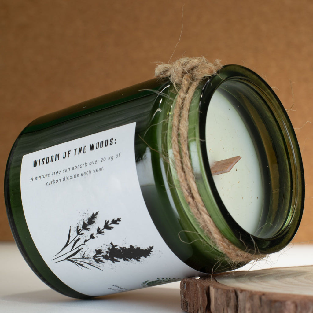 Vela de soja Woodwick Greenman - Lavanda Silvestre