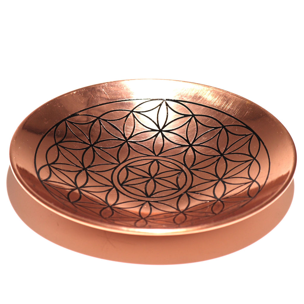 Oferta de cobre / Placa para sahumar - Flor de la Vida