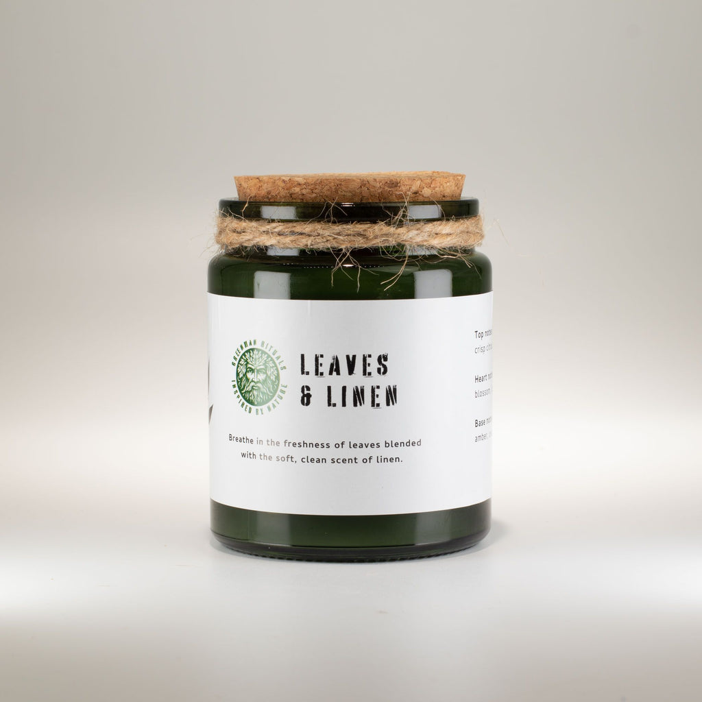 Greenman Woodwick Soy Candle - Hojas y Lino