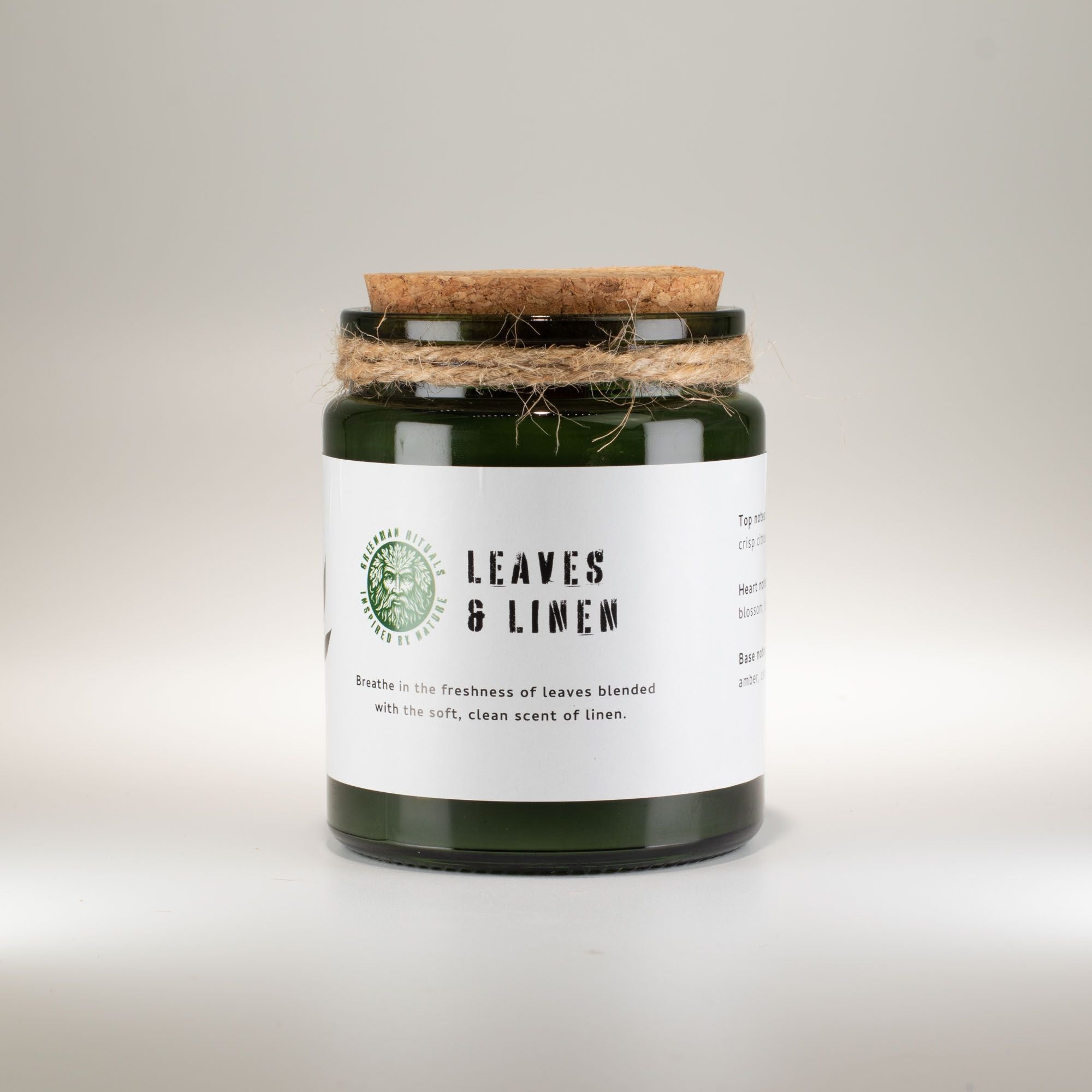 Greenman Woodwick Soy Candle - Hojas y Lino