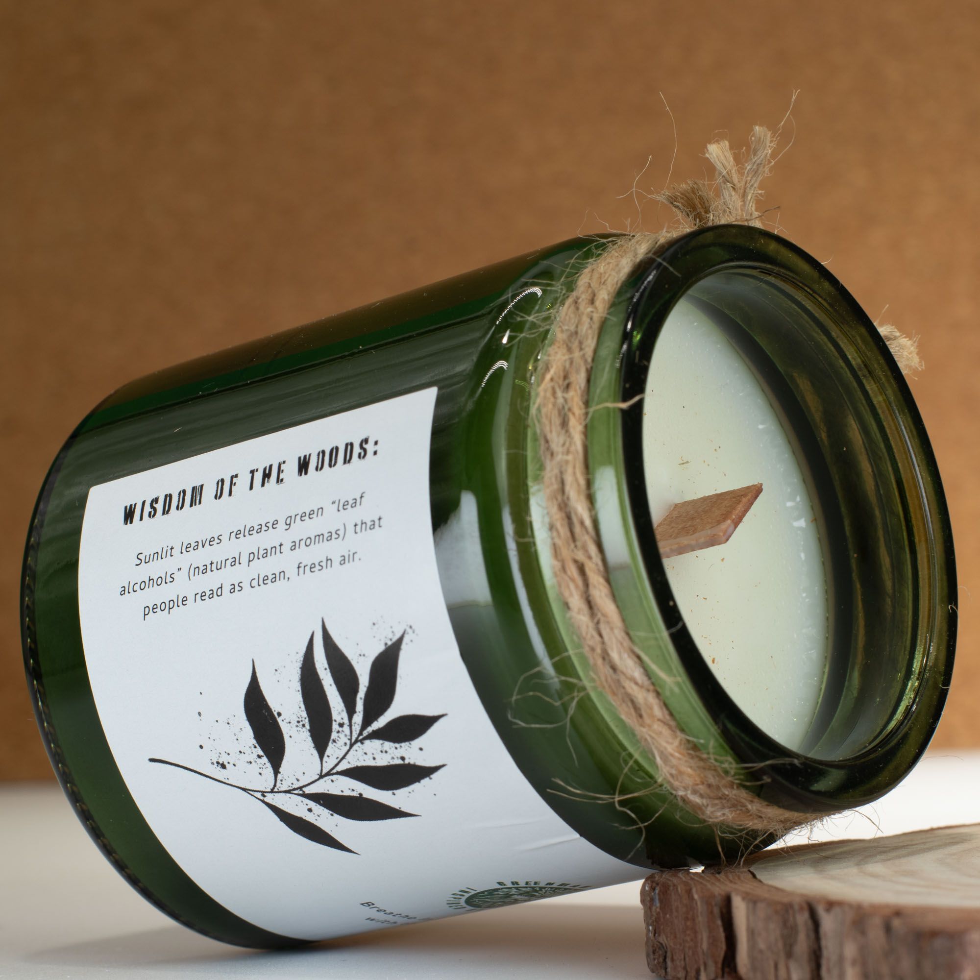 Greenman Woodwick Soy Candle - Hojas y Lino