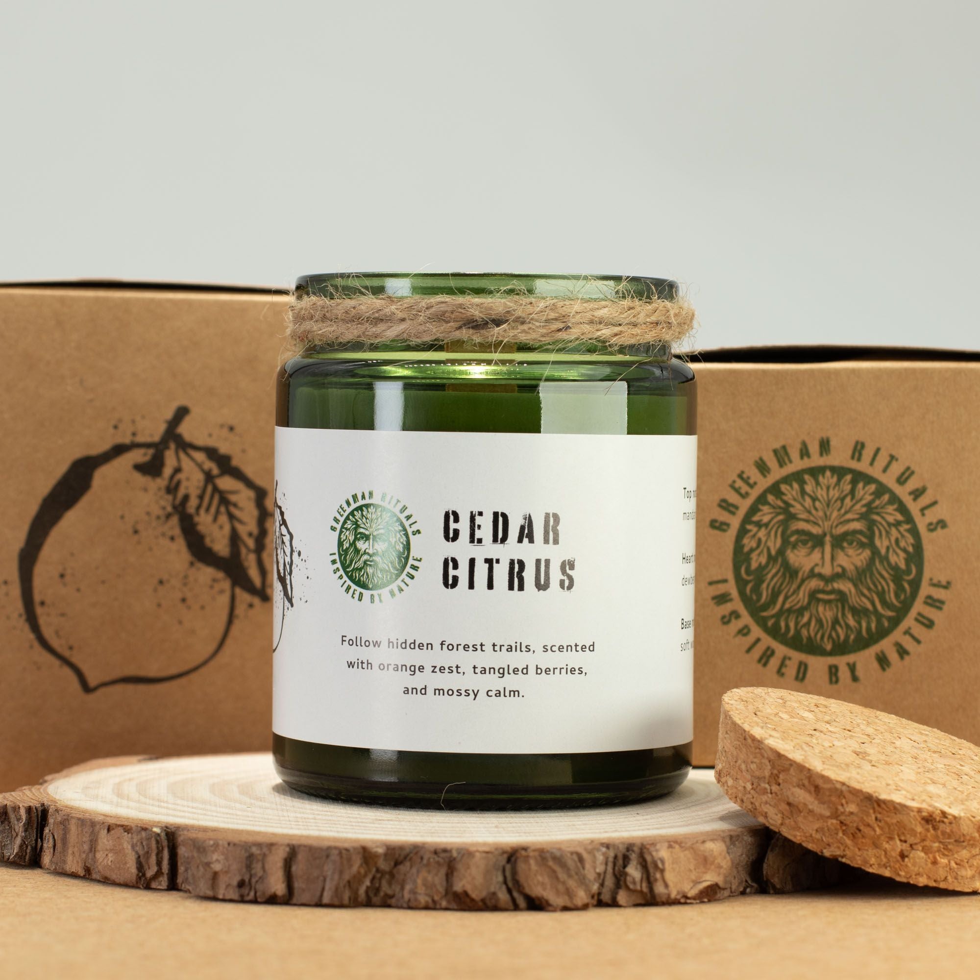 Vela de soja Greenman Woodwick - Cedro y Cítricos